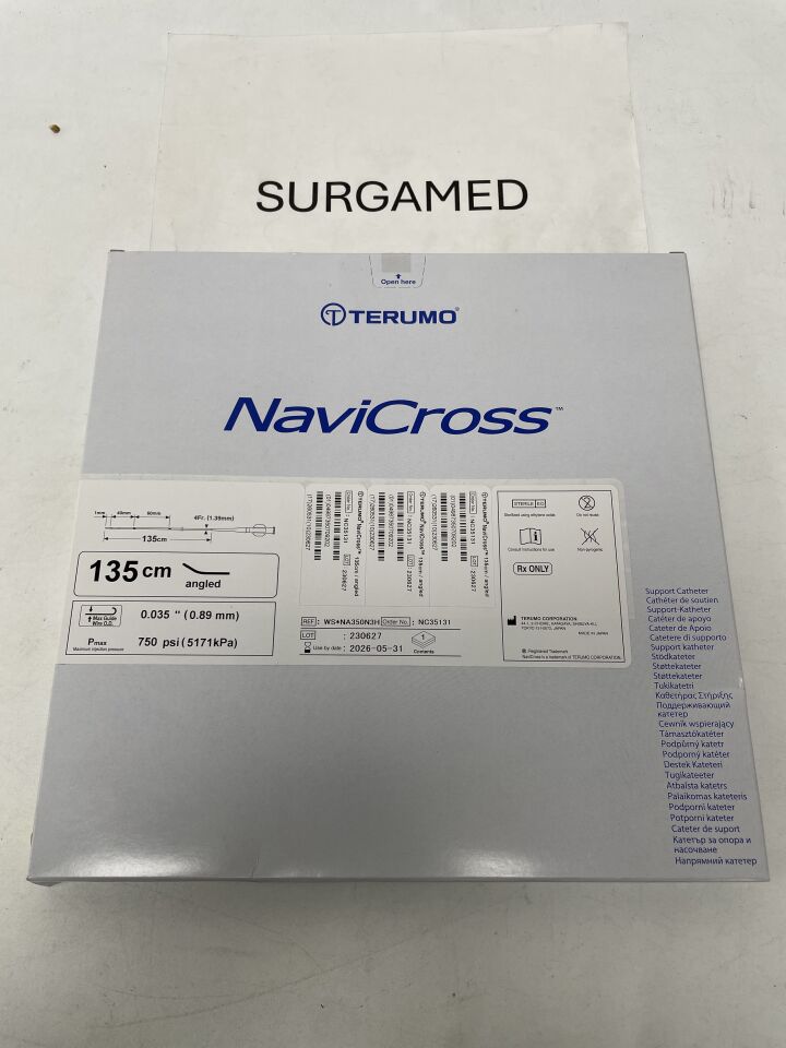 NC35131 - TERUMO - NaviCross Support Catheter - WS*NA350N3H - Angled - 4Fr x .035" x 135cm, (BX/1)