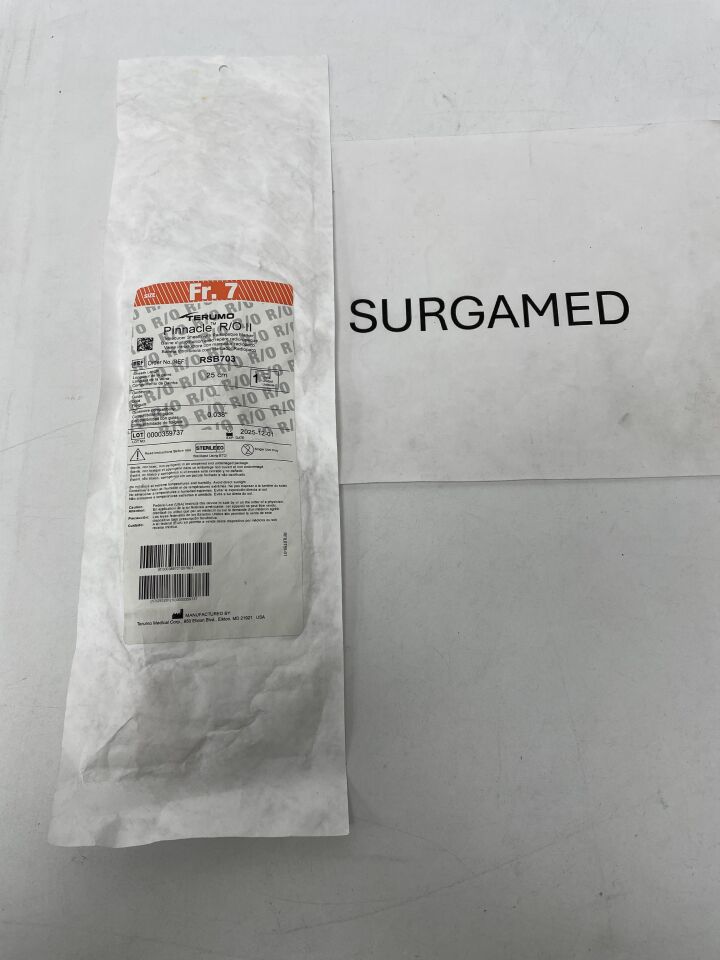 RSB703 - TERUMO - Pinnacle R/O II Introducer Sheath with Radiopaque Marker - 7Fr x 25cm x .038", (EA)
