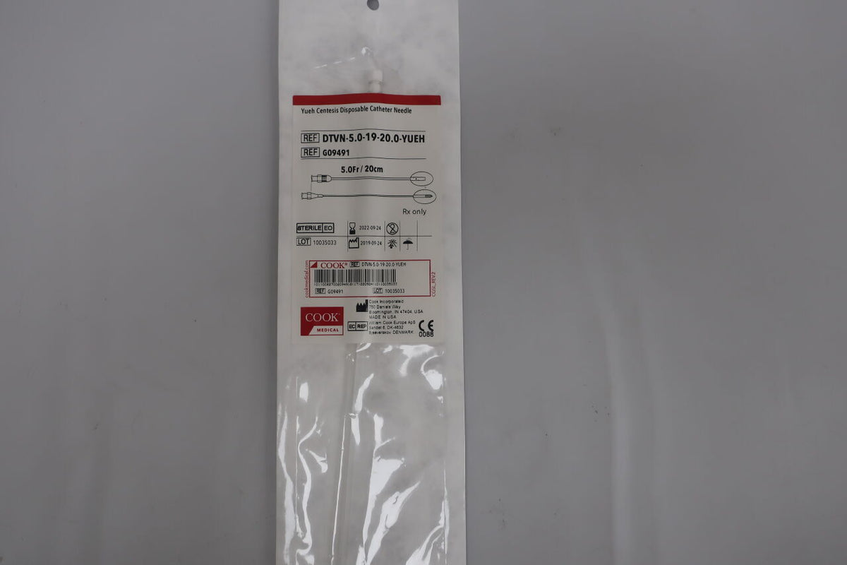 G09491 - COOK - Yueh Centesis Disposable Catheter Needle - DTVN-5.0-19-20.0-YUEH - 5Fr x 20cm, (EA)
