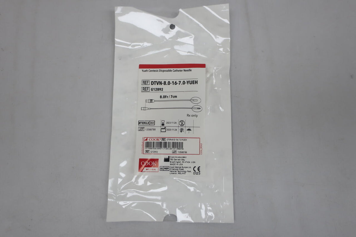 G12892 - COOK - Yueh Centesis Disposable Catheter Needle Body 8.0Fr x 7CM, (EA)