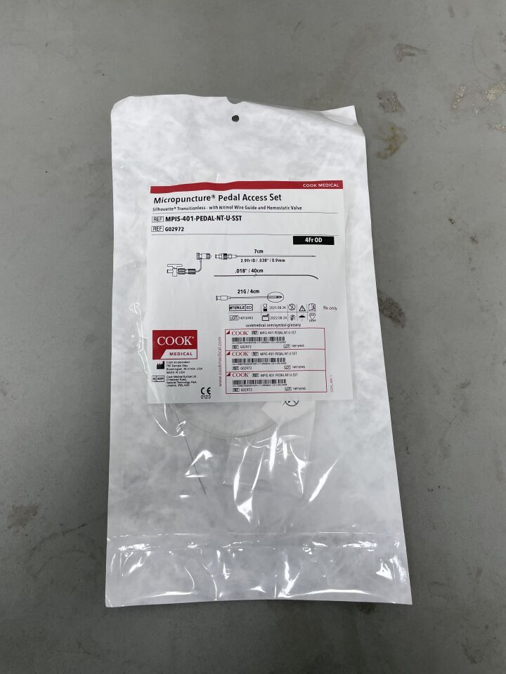 G02972 - COOK - Micropuncture Pedal Access Set - Silhouette Transitionless - MPIS-401-PEDAL-NT-U-SST - 4Fr x 7cm, (EA)