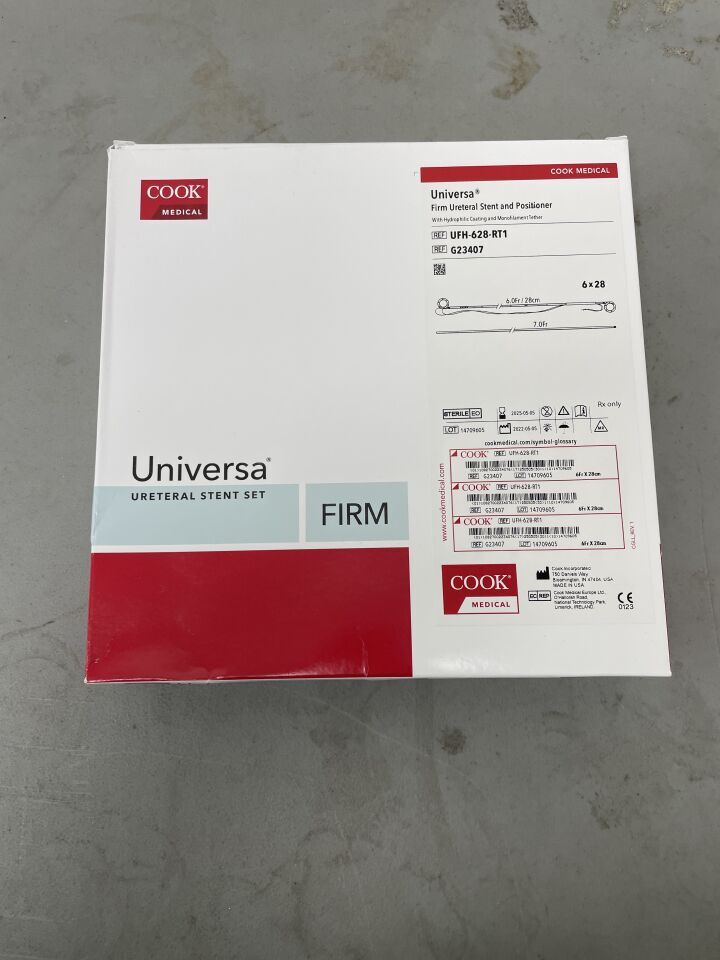 G23407 - COOK - Universa Firm Ureteral Stent & Positioner: 6F x 28cm, (BX/1)