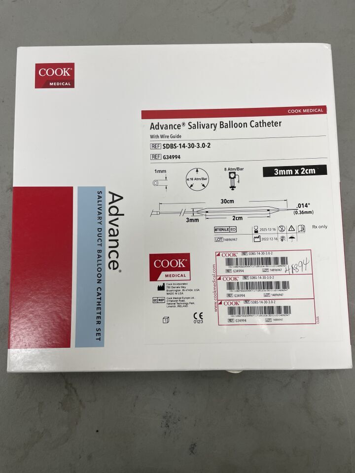G34994 - COOK - Advance Salivary Duct Balloon Catheter Set 3.0mm x 2mm, (BX/1)