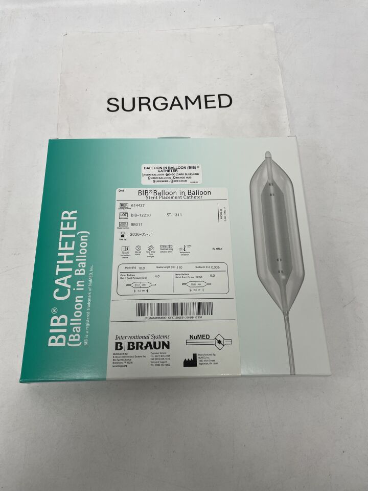 614437 - B BRAUN - BIB Balloon in Balloon Stent Placement Catheter (BB011) - 20mm x 3cm x 10Fr, (BX/1)