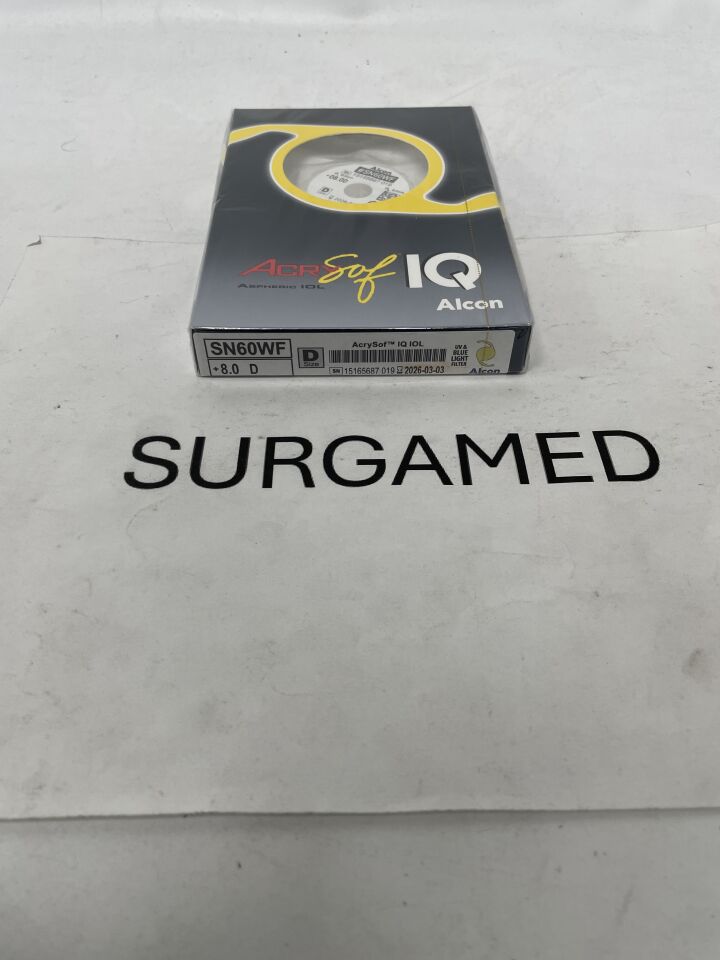 SN60WF.080 - ALCON - AcrySof IQ IOL Foldable Intraocular Lens, 8.0D, (BX/1)