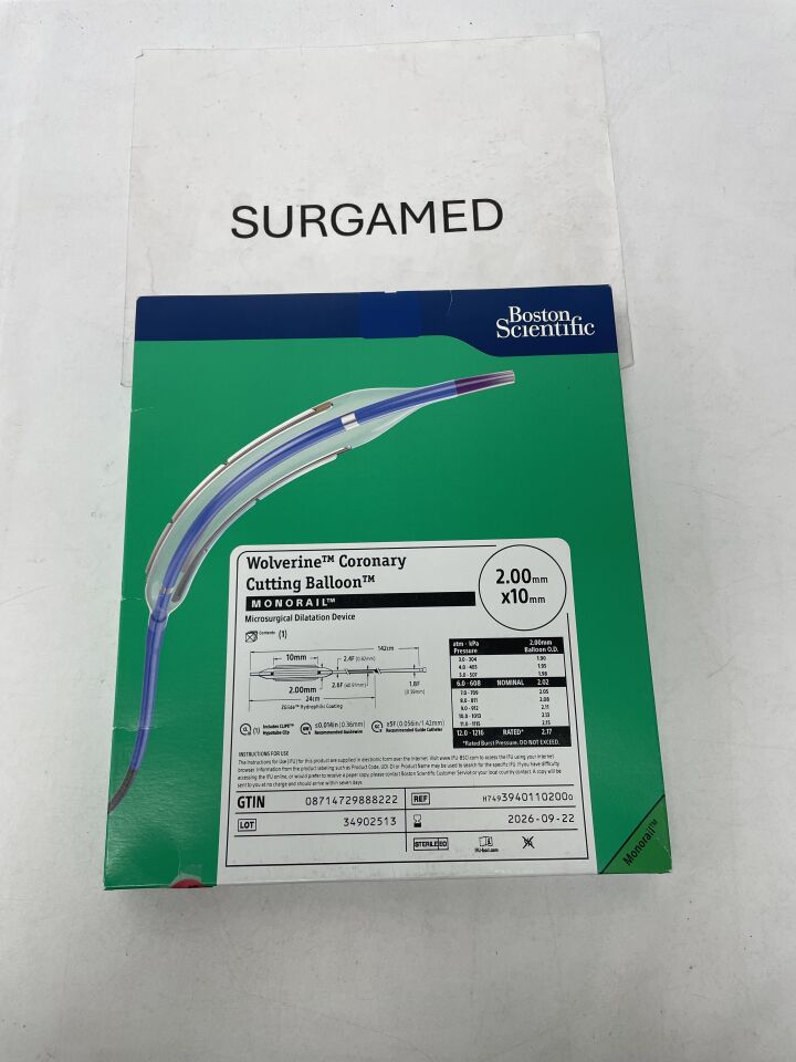 3940110200 - BOSTON SCIENTIFIC - Wolverine Coronary Cutting Balloon Over-The-Wire Microsurgical Dilatation Device, 2.00mm x 10mm, (BX/1)