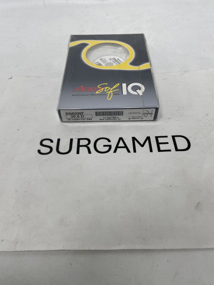 SN60WF.300 - ALCON - AcrySof IQ IOL Foldable Intraocular Lens, 30.0D, (BX/1)