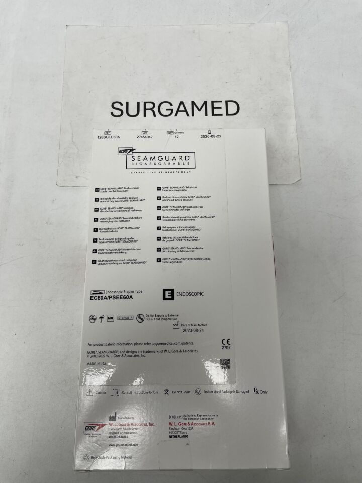12BSGEC60A - GORE - Seamguard Bioabsorbable Staple Line Reinforcement, For Echelon Flex Endopath 60, (BX/12)