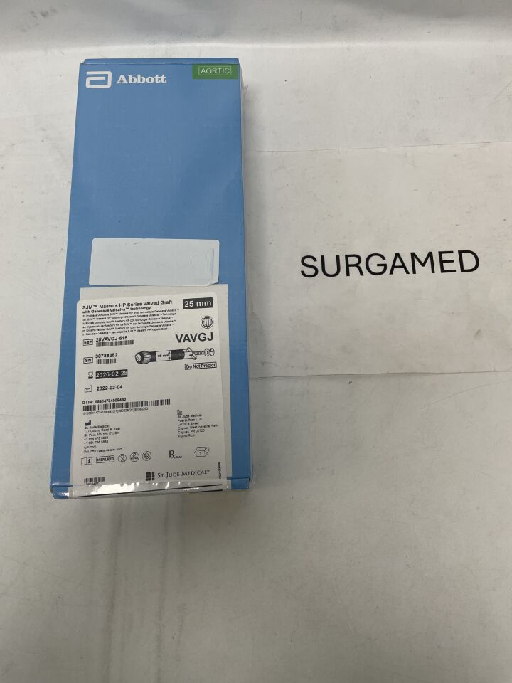 25VAVGJ-515 - ABBOTT - SJM Masters HP Series Valved Graft with Gelweave Valsalva Technology - Rotatable - 25mm/26mm, (BX/1)