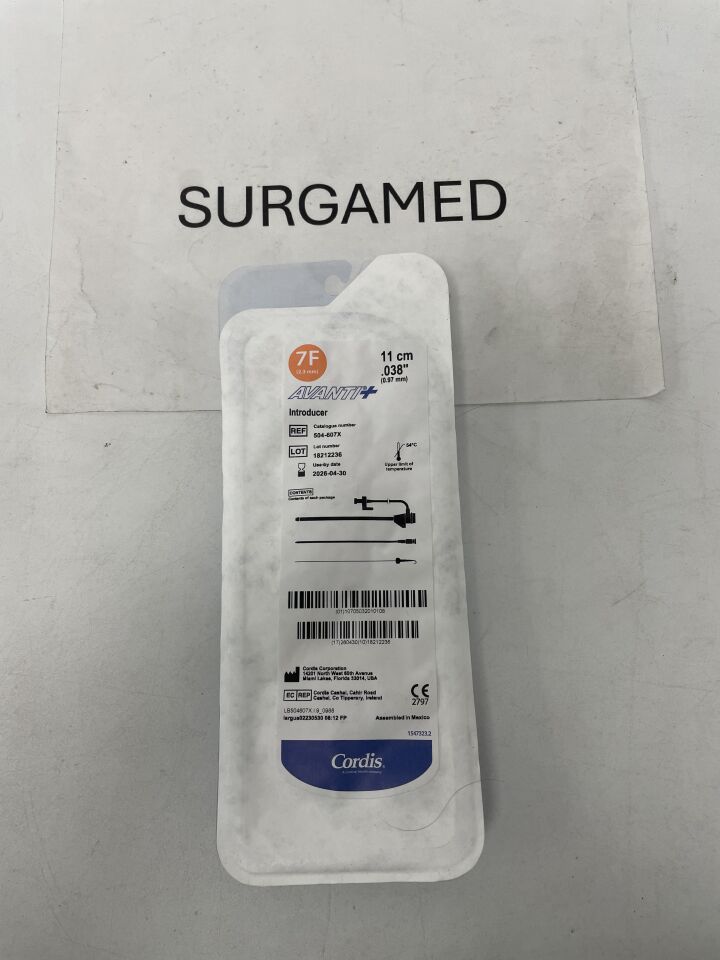 504-607X - CORDIS - Avanti+ Introducer - 7Fr x 11cm x .038", (EA)