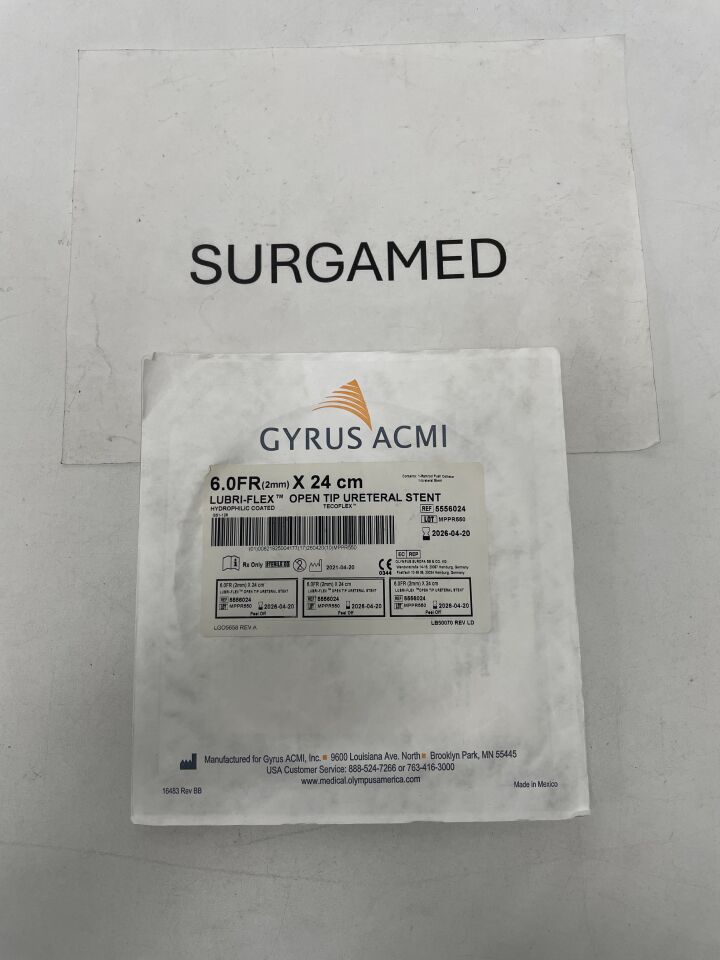 5556024 - GYRUS - Lubri-Flex Open Tip Ureteral Stent Hydrophilic Coated - 6Fr x 24cm, (EA)