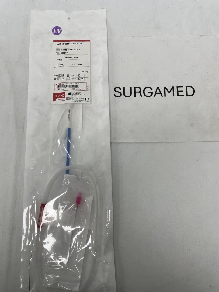G08297 - COOK - Cystic Duct Introducer Set, 4mm ID x 15cm sheath length, (EA)