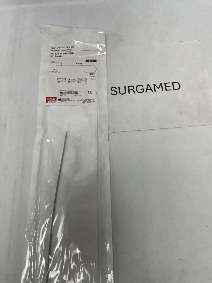 G10385 - COOK - Flexor Check-Flo Introducer - Balkin Up & Over Contralateral Design - KCFW-8.0-38-40-RB-BLKN - 8Fr x .038" x 40cm, (EA)