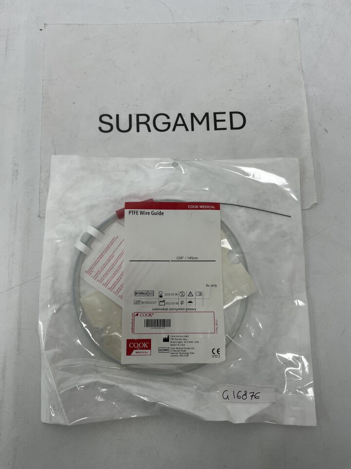 G16876 - COOK - PTFE Wire Guide, 0.38"/145cm, (EA)
