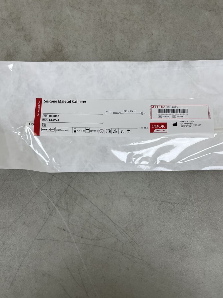 G16923 - COOK - Silicone Malecot Catheter 16F x 25cm, (EA)