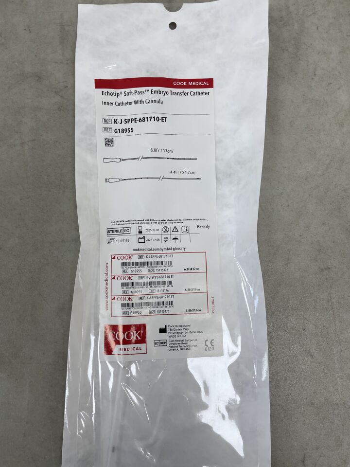 G18955 - COOK - EchoTip Soft-Pass Embryo Transfer Catheter Inner Catheter with Cannula 6.8F x 17cm, (EA)