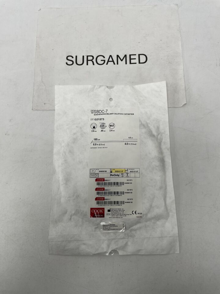 G21573 - COOK - Soehendra Biliary Dilation Catheter - SBDC-7 - 6.9Fr x 195cm x .035", ()