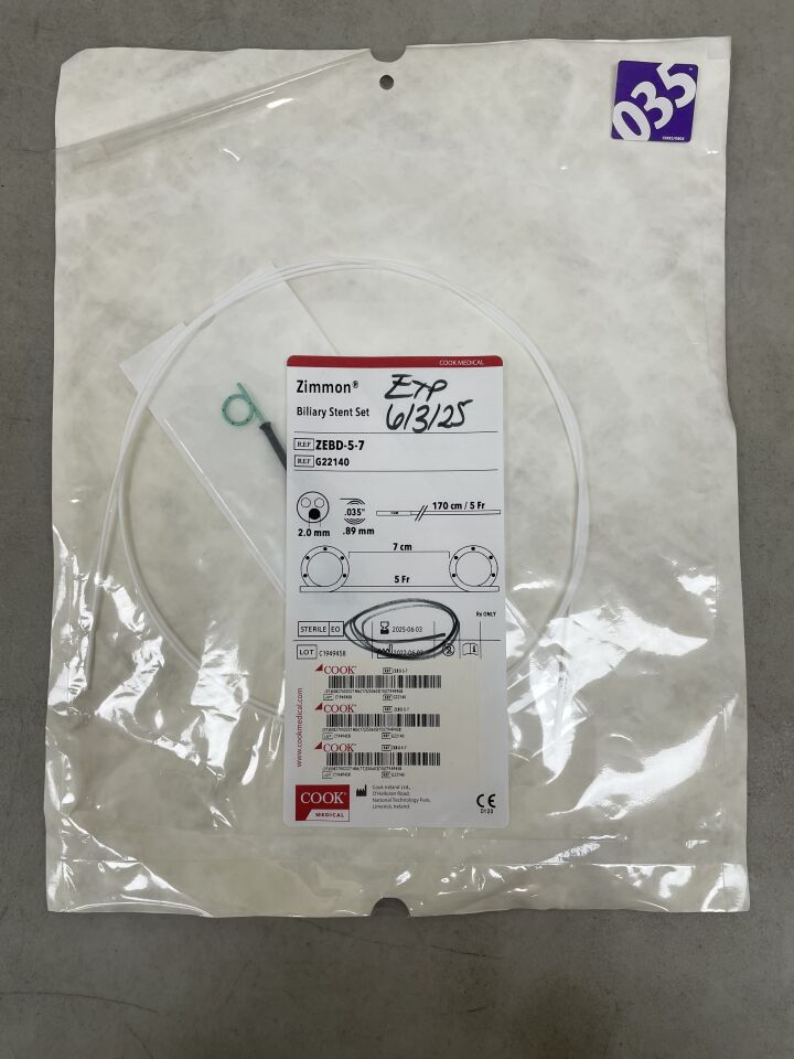 G22140 - COOK - Zimmon Biliary Stent Set 5F x 7cm, (EA)