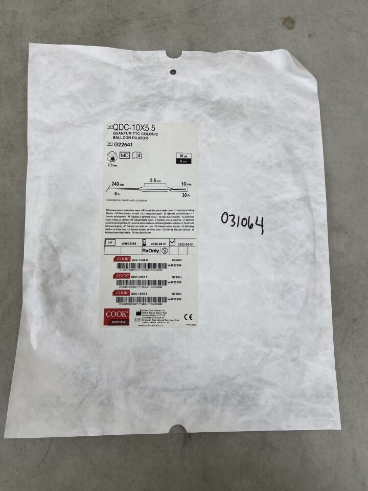 G22541 - COOK - Quantum TTC Colonic Balloon Dilator 10mm x 5.5cm, (EA)