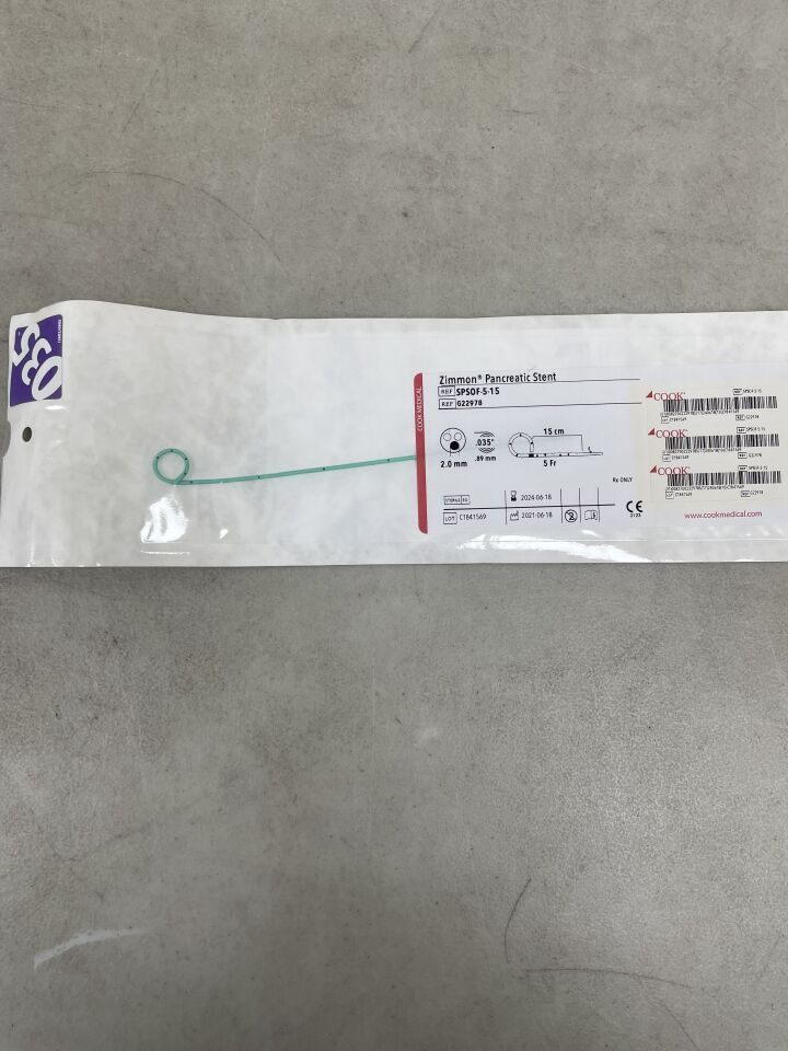 G22978 - COOK - Zimmon Pancreatic Stent 5F x 15cm, (EA)