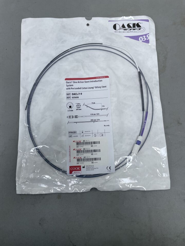 G25658 - COOK - Oasis-One Action Stent Introduction System w/Cotton-Leung 7F x 9cm, (EA)