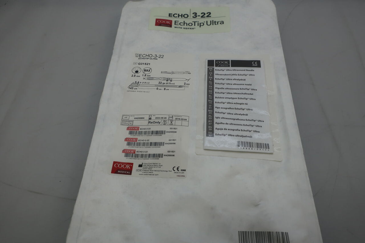 G31521 - COOK - EchoTip Ultra Endoscopic Ultrasound Needle - ECHO-3-22 - 22G, ()