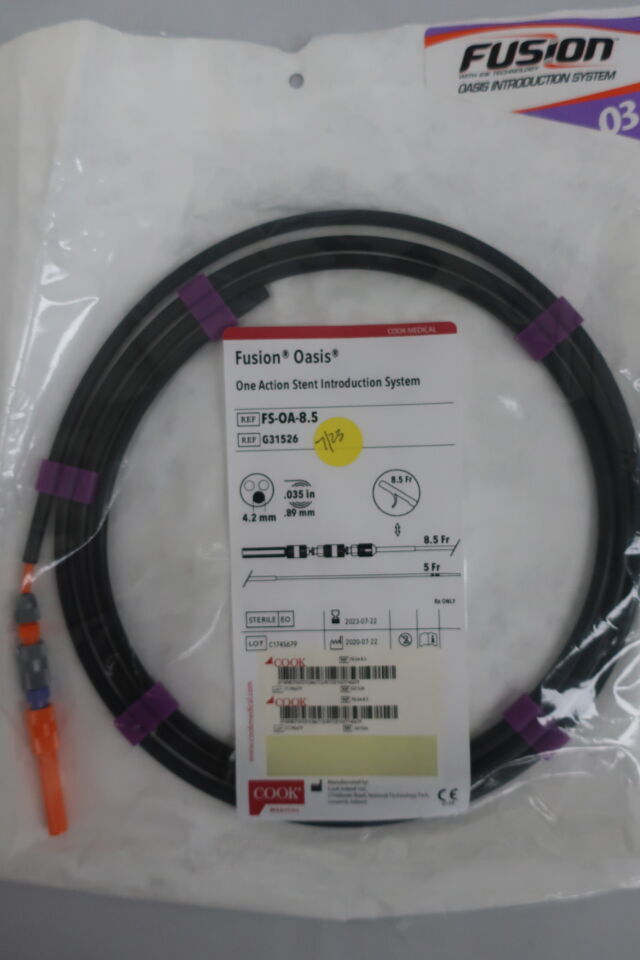 G31526 - COOK - Fusion Oasis One Action Stent Introduction System - FS-OA-8.5 - 8.5Fr x 170cm, (EA)