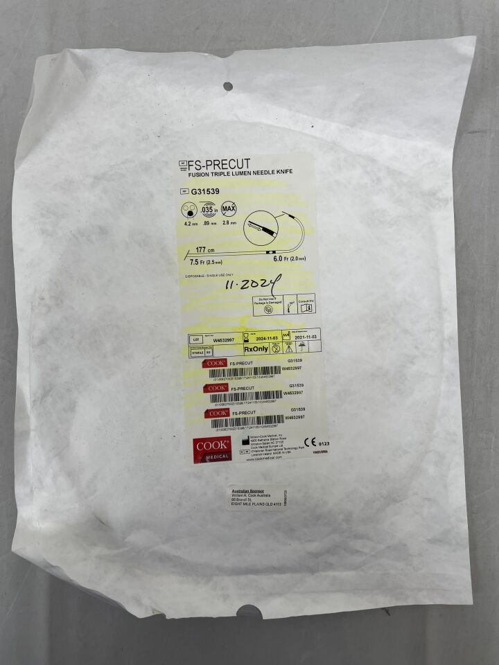 G31539 - COOK - FS-Precut Fusion Triple Lumen Needle Knife 4.2 mm x .035inch, (EA)