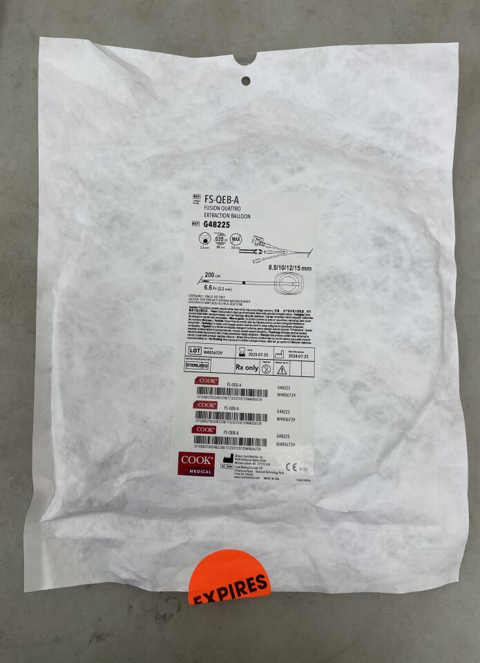 G48225 - COOK - Fusion Quattro Extraction Balloon - FS-QEB-A - 8.5/10/12/15mm x 200cm, (EA)