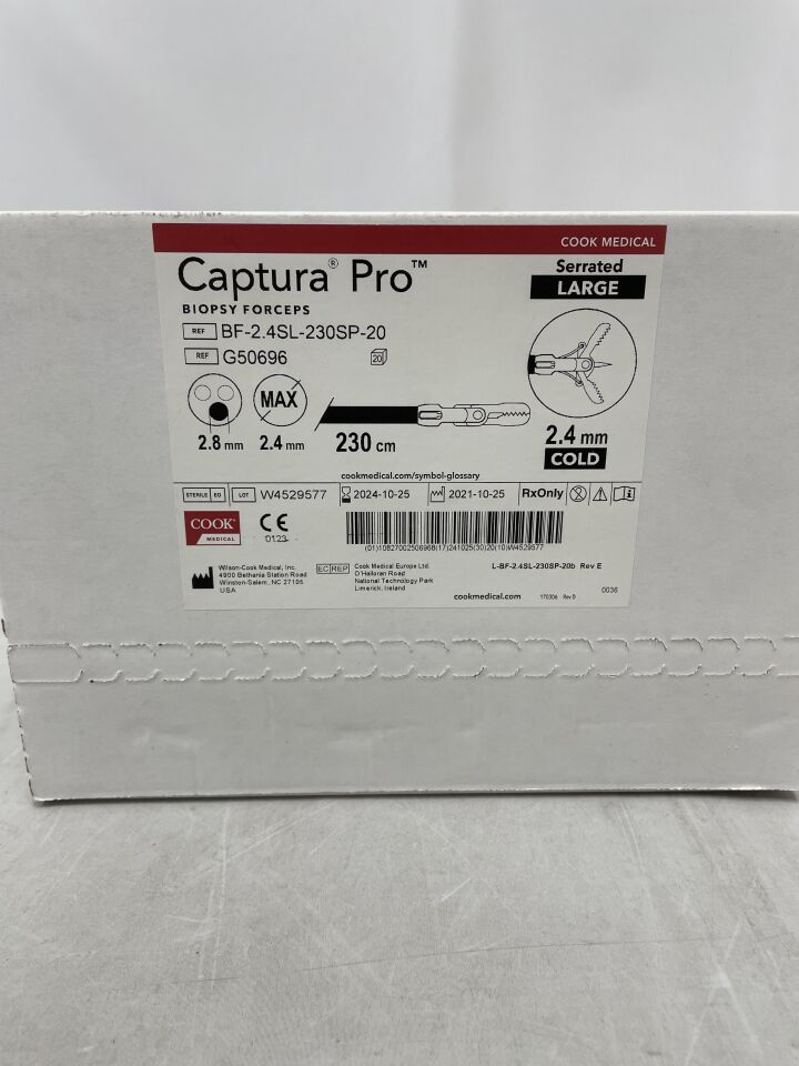 G50696 - COOK - Captura Pro Biopsy Forceps Large Spiked, Serrated 2.4mm x 230cm, (BX/20)