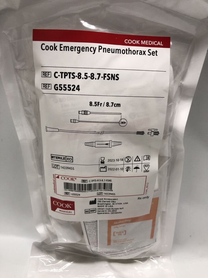 G55524 - COOK - Emergency Pneumothorax Set, 8.5 Fr, (EA)