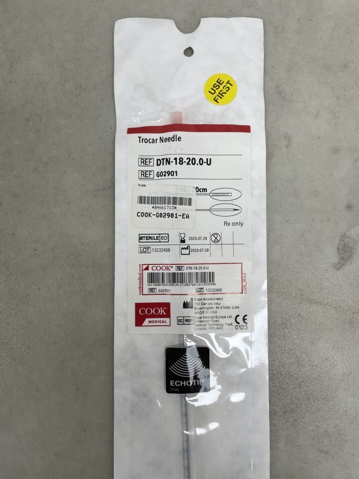 G02901 - COOK - EchoTip Stainless Steel Trocar Tip Biopsy Needle, 20 cm Length x 21G, (EA)