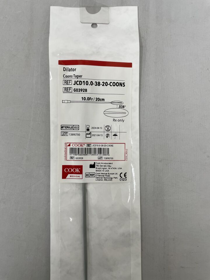 G03928 - COOK - Coons Taper - JCD10.0-38-20-COONS - 10Fr x 20cm x .038, (EA)