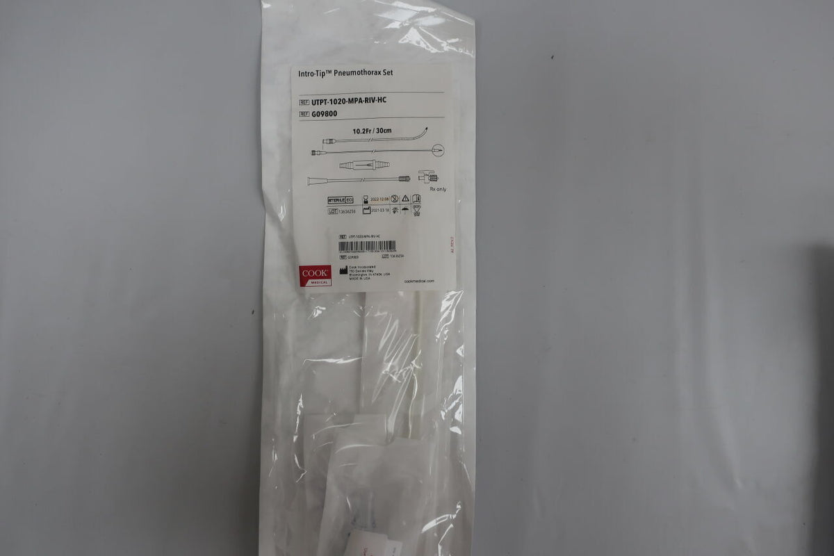 G09800 - COOK - intro-tip pneumothorax set 10.2f, multipurpose, (EA)