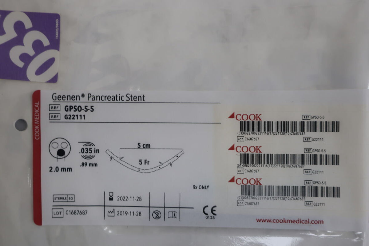 G22111 - COOK - Geenen Pancreatic Stent -5Fr x 5cm, ()