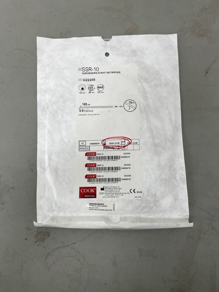 G22205 - COOK - Soehendra Stent Retriever 10F x 180cm x 0.035", (EA)