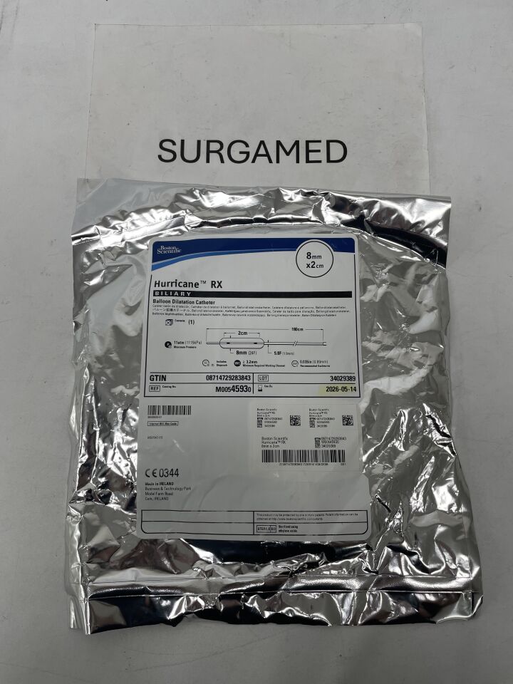 4593 - BOSTON SCIENTIFIC - Hurricane RX Balloon Dilatation Catheter - Biliary - 8mm x 2cm, (EA)