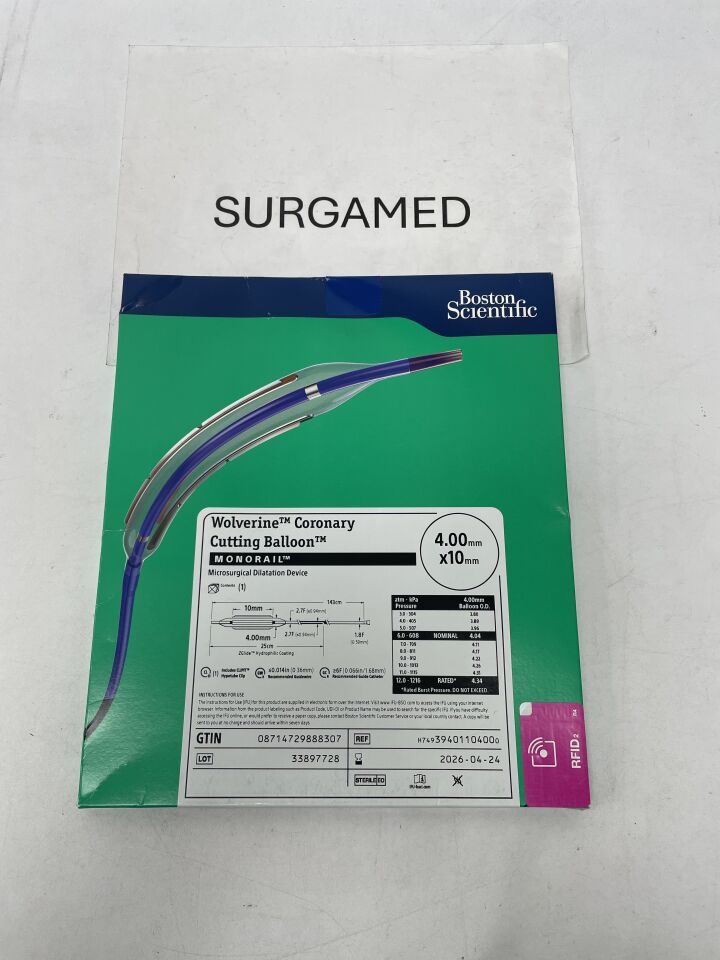 3940110400 - BOSTON SCIENTIFIC - Wolverine Coronary Cutting Balloon Over-The-Wire Microsurgical Dilatation Device, 4.00mm x 10mm, (BX/1)