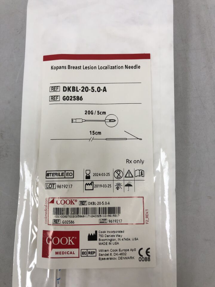 G02586 - COOK - Breast Lesion Localization Needle, 20G, 5 cm Length, (EA)