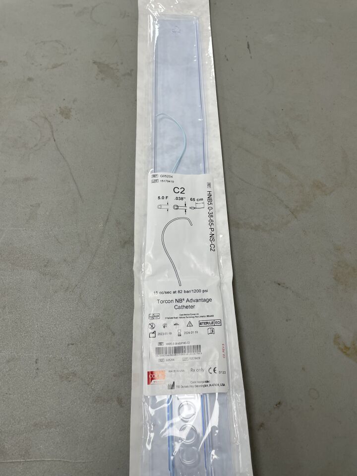 G05204 - COOK - Torcon NB Advantage Catheter 5F x 65cm, 0.038" C2, (EA)