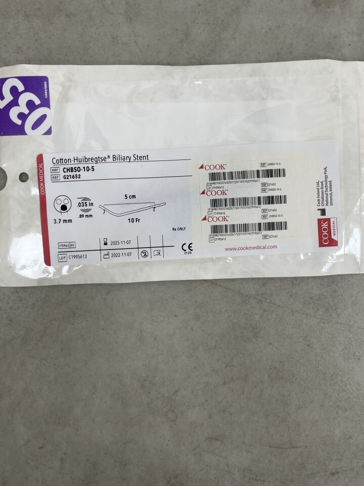 G21652 - COOK - Cotton-Huibregtse Biliary Stent - 10Fr x 5cm, (EA)