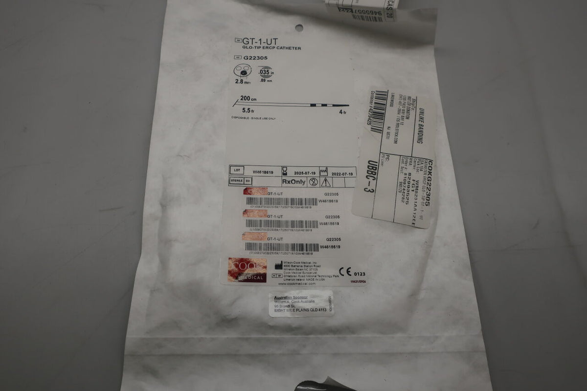 G22305 - COOK - Glo-Tip ERCP Catheter 5.5-4F, Ultra Taper, (BX/10)