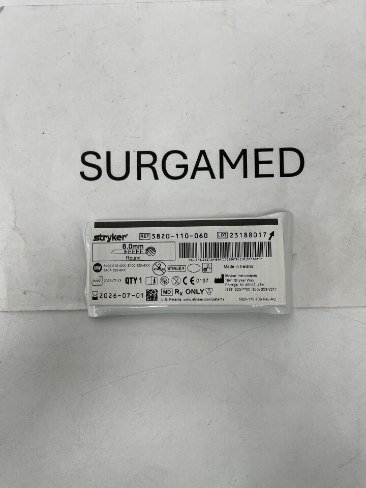 5820-110-060 - STRYKER - 6.0mm Round Bur, (EA)