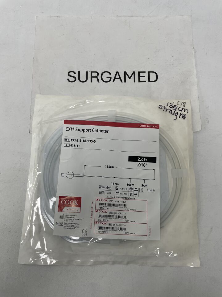 G23161 - COOK - CXI Support Catheter w/Platinum-Iridium Markers 2.6F x 135cm, 0.018" Straight, (EA)