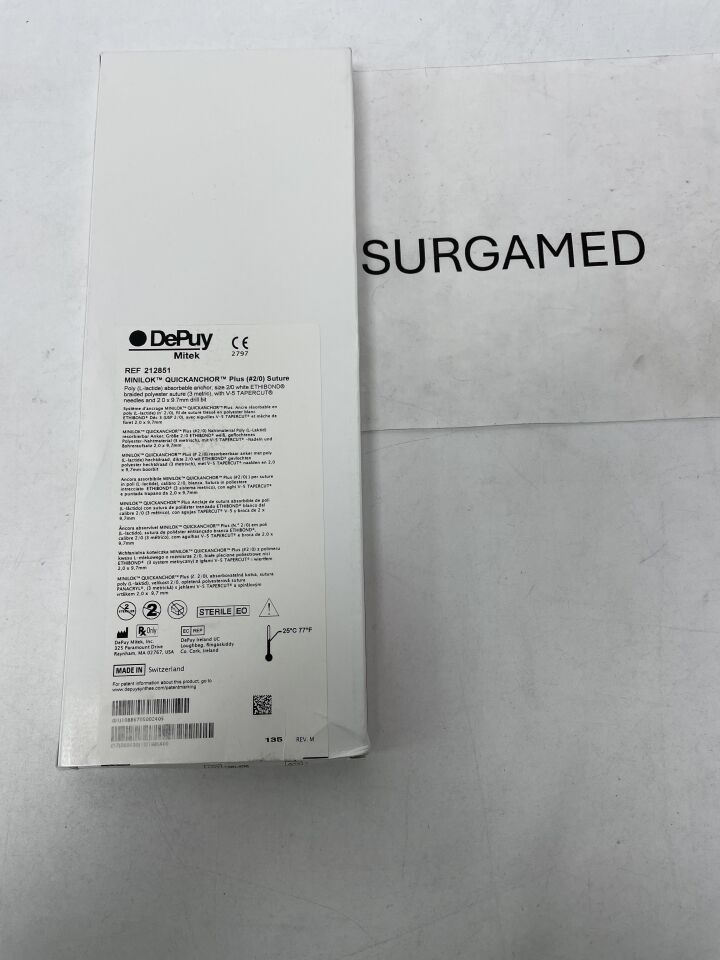 212851 - DEPUY - Minilok QuickAnchor Plus PLA Suture Anchor,Size - 2-0, 2.0 x 9.7mm, (BX/1)