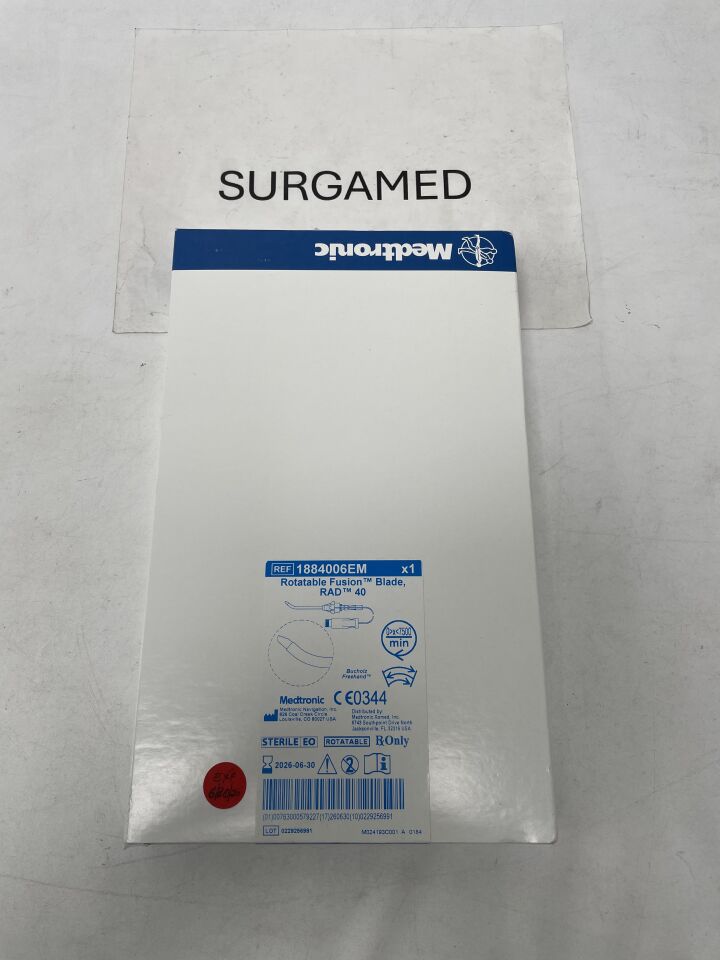 1884006EM - MEDTRONIC - 4.0mm RAD 40 Curved Rotatable Blade with Automated EM Tracking, (BX/1)