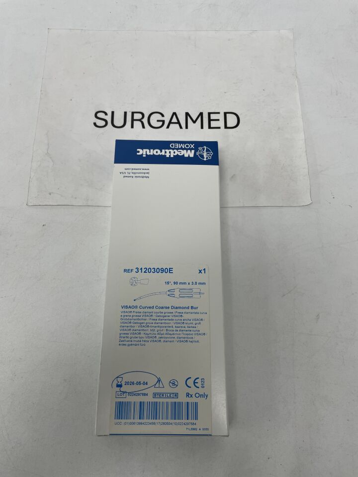31203090E - MEDTRONIC - Visao Curved Diamond Coarse Bur, 15 Degree - 90 x 3.0mm, (BX/1)