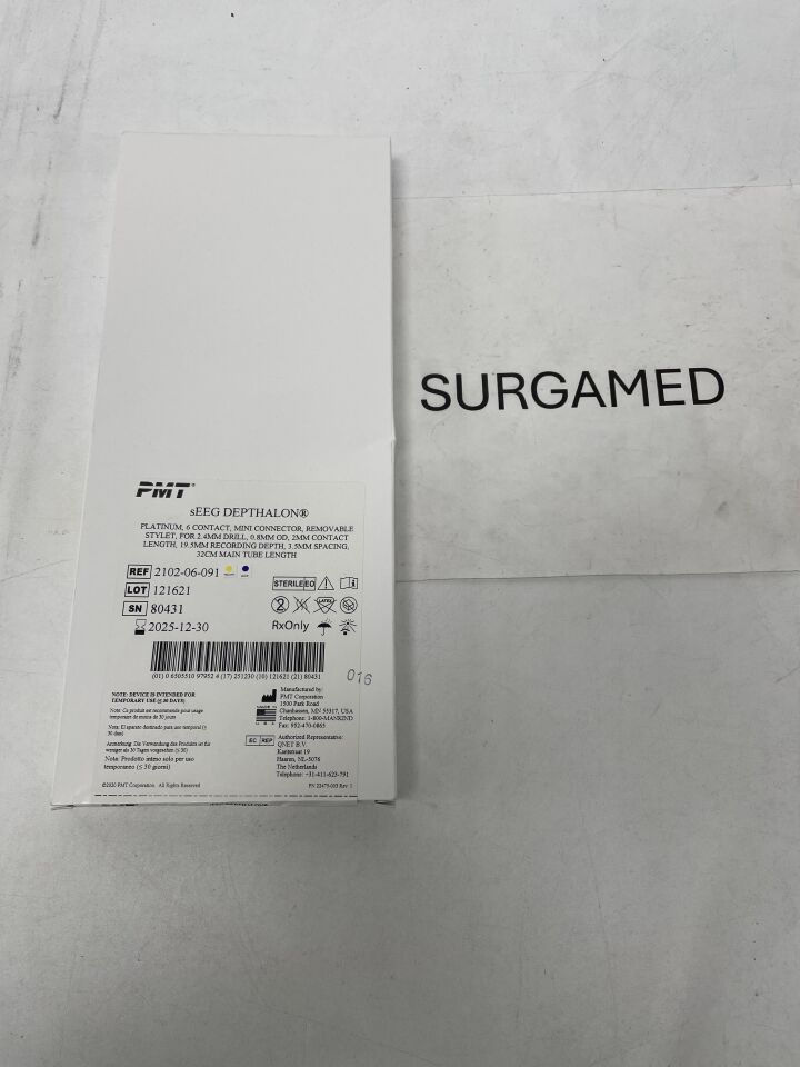 2102-06-091 - PMT - sEEG, PLATINUM, 6 CONTACT, MINI CONNECTOR, REMOVABLE STYLET, FOR 2.4MM DRILL, (BX/1)