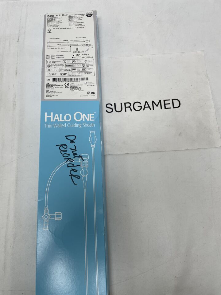 HLO62535 - BARD - Halo One Thin-Walled Guiding Sheath 6F x 25cm, 0.035", (BX/1)