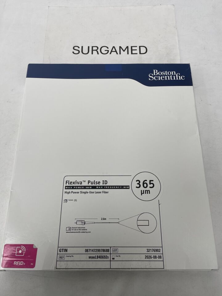 L840692 - BOSTON SCIENTIFIC - Flexiva Pulse ID High Power Single-Use Laser Fiber - 100W x 80HZ - 2.6m x 365 µm, (BX/1)